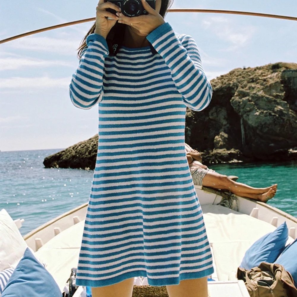 ISO Ciao Lucia Floriana Dress Blue Stripe Dress